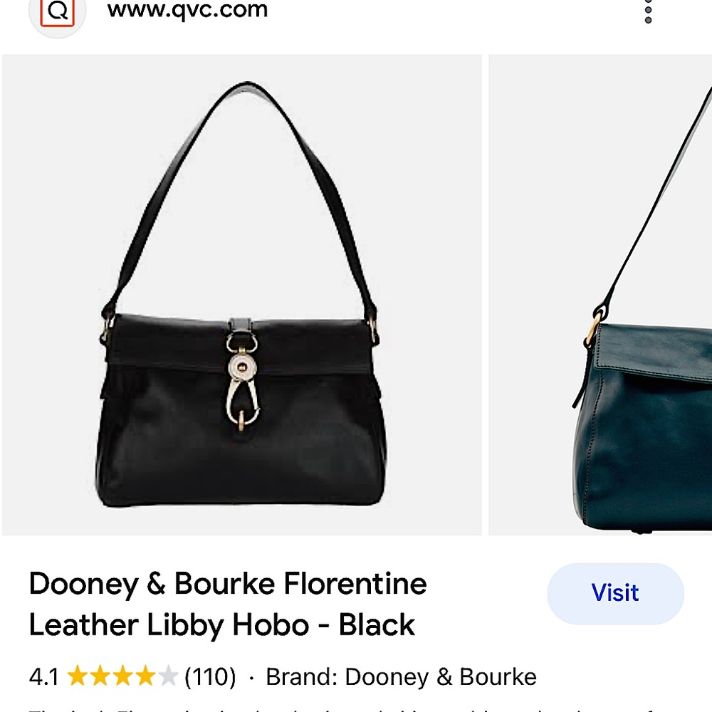 Dooney and Bourke Florentine Leather Libby Hobo Black